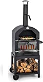 MaxxGarden - Horno de pizza exterior, carbón, con pala, 45 x 65 x 158 cm